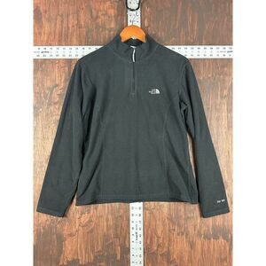 The North Face Fleece Quarter Zip Up TKA 100 Sweat Shirt Womens Large Black GUC‎